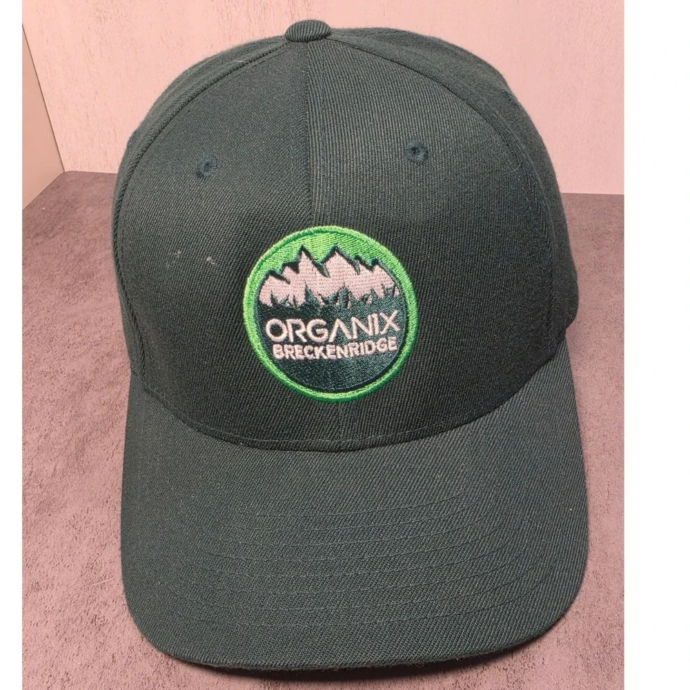 Organix Breckenridge Flexfit Hat Mens L-XL Forest Green Mountain Patch Cap - Picture 1 of 9